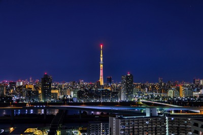 東京スカイツリーのバレンタイン特別ライティング