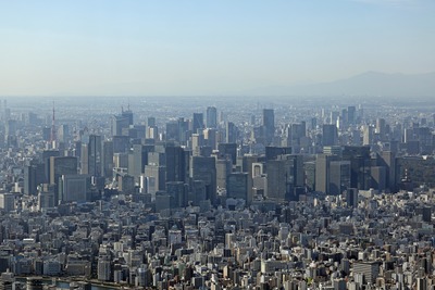 天望回廊から見た東京の超高層ビル群