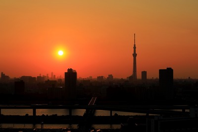 夕焼けと東京スカイツリー