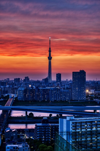 夕焼けと東京スカイツリー