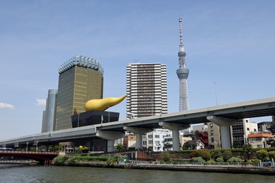 アサヒビールタワーと東京スカイツリー