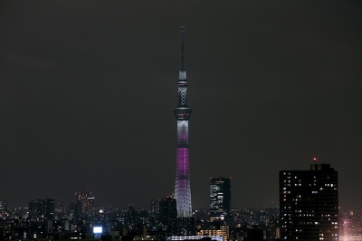 東京スカイツリー特別ライトアップ「ピンクリボン」