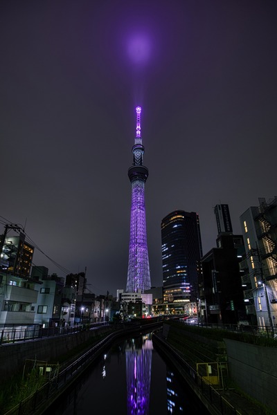 西十間橋から撮影したエヴァンゲリオン8号機