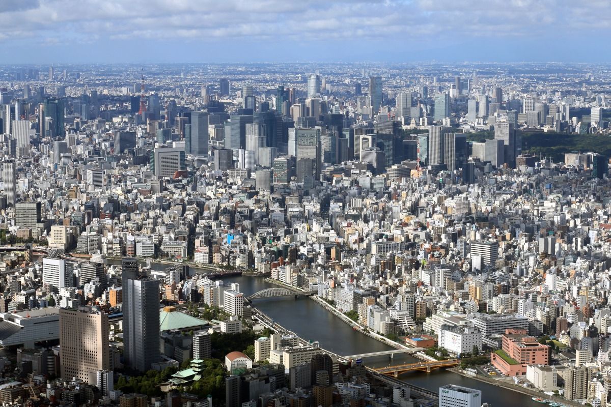 東京スカイツリーから見た東京超高層ビル群 12年8月22日 東京スカイツリー定点観測所