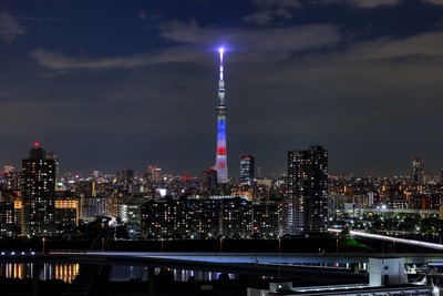 アメリカ合衆国の国旗をイメージした特別ライティング