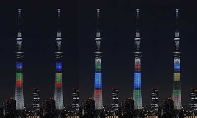 東京スカイツリー試験点灯