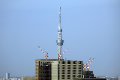 東京タワーから見た東京スカイツリー
