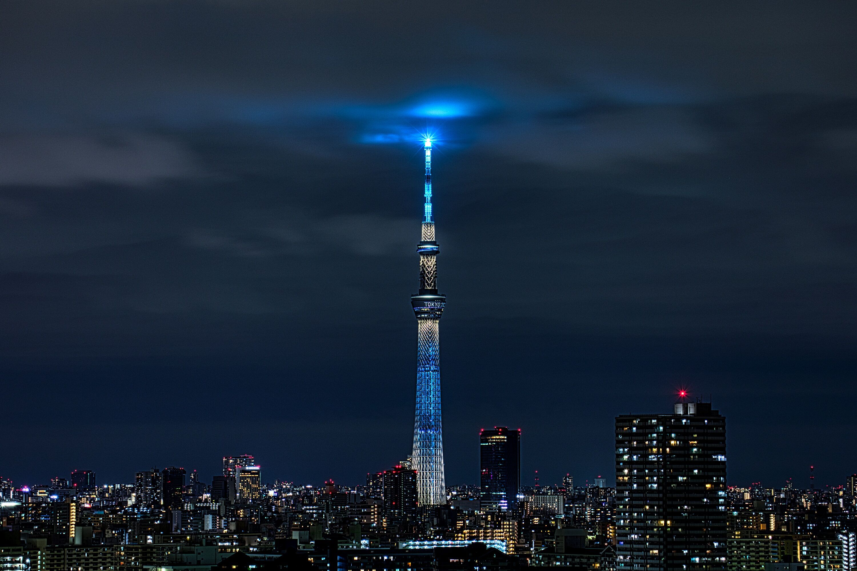 雲を照らす東京スカイツリー夜景 粋 年9月19日 東京スカイツリー定点観測所