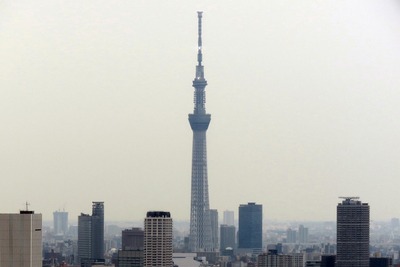 世界貿易センタービルから見た東京スカイツリー