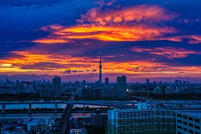 夕焼けと東京スカイツリー