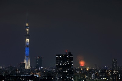 戸田橋・いたばし花火大会と東京スカイツリー