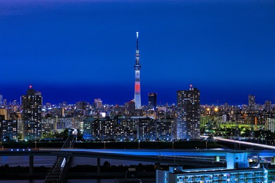 日本国旗をイメージした特別ライティング