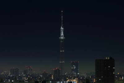東京スカイツリー作業灯点灯