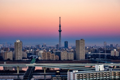 朝焼けと東京スカイツリー