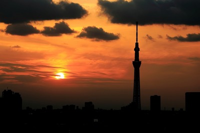 夕焼けと東京スカイツリー