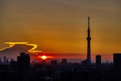 夕焼けと東京スカイツリー