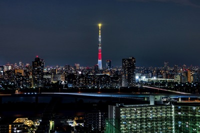 TEAM JAPANのブランドカラーを基調とした特別ライティング