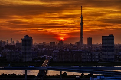 夕焼けと東京スカイツリー