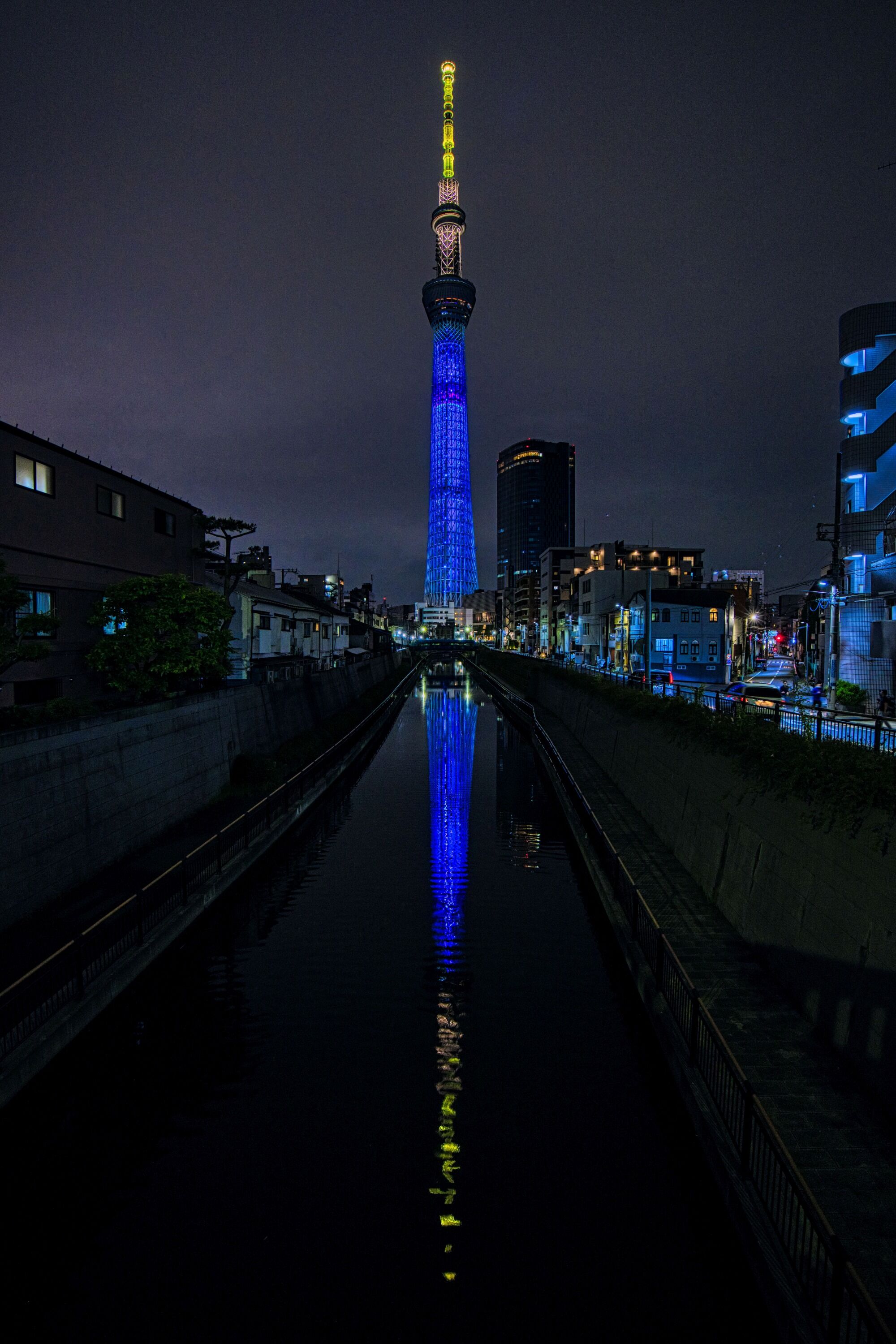 十間橋から撮影した東京スカイツリー夜景「ソラカラちゃんライティング」（2022年5月8日） : 東京スカイツリー定点観測所
