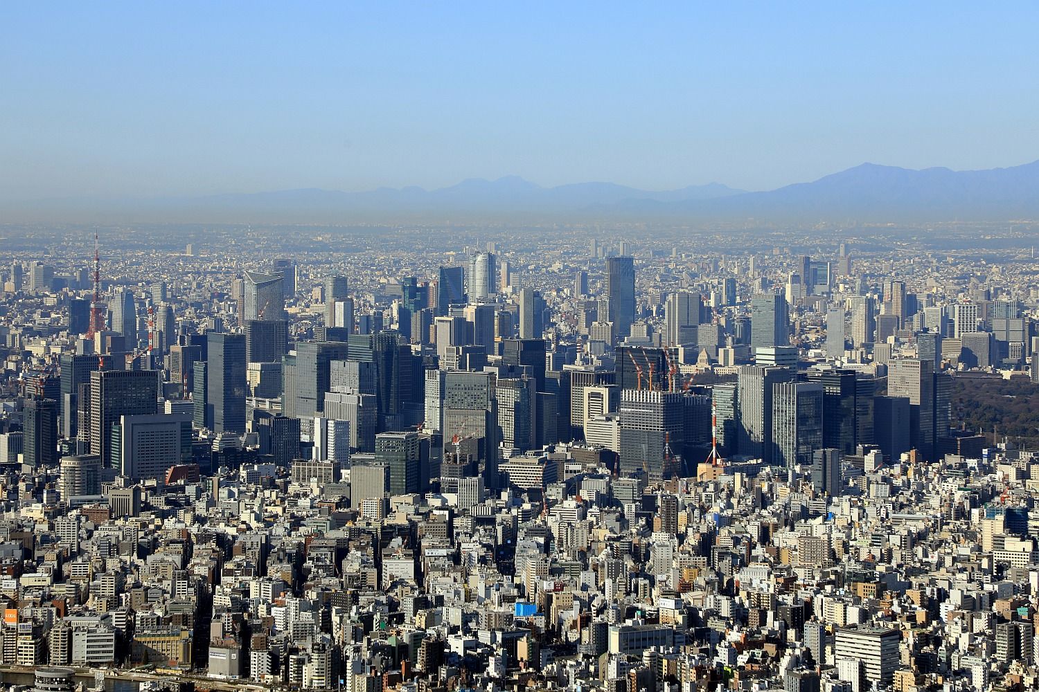 天望回廊から見た東京都心の超高層ビル群 17年3月9日撮影 東京スカイツリー定点観測所