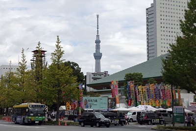 両国国技館と東京スカイツリー
