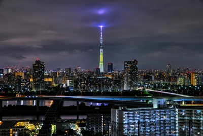 東京スカイツリー来場者5,000万人達成を記念した特別ライティング