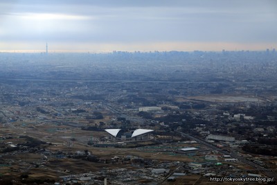 埼玉県上空からの東京スカイツリーの空撮
