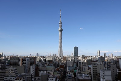 アルカキット錦糸町の屋上から見た東京スカイツリー