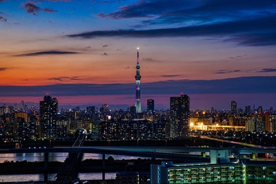 夕焼けと東京スカイツリー