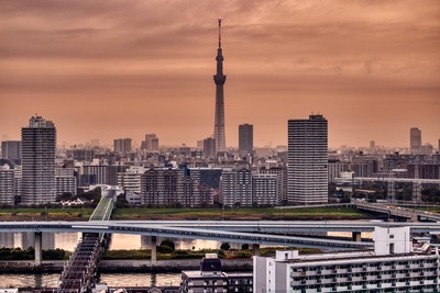 朝焼けと東京スカイツリー