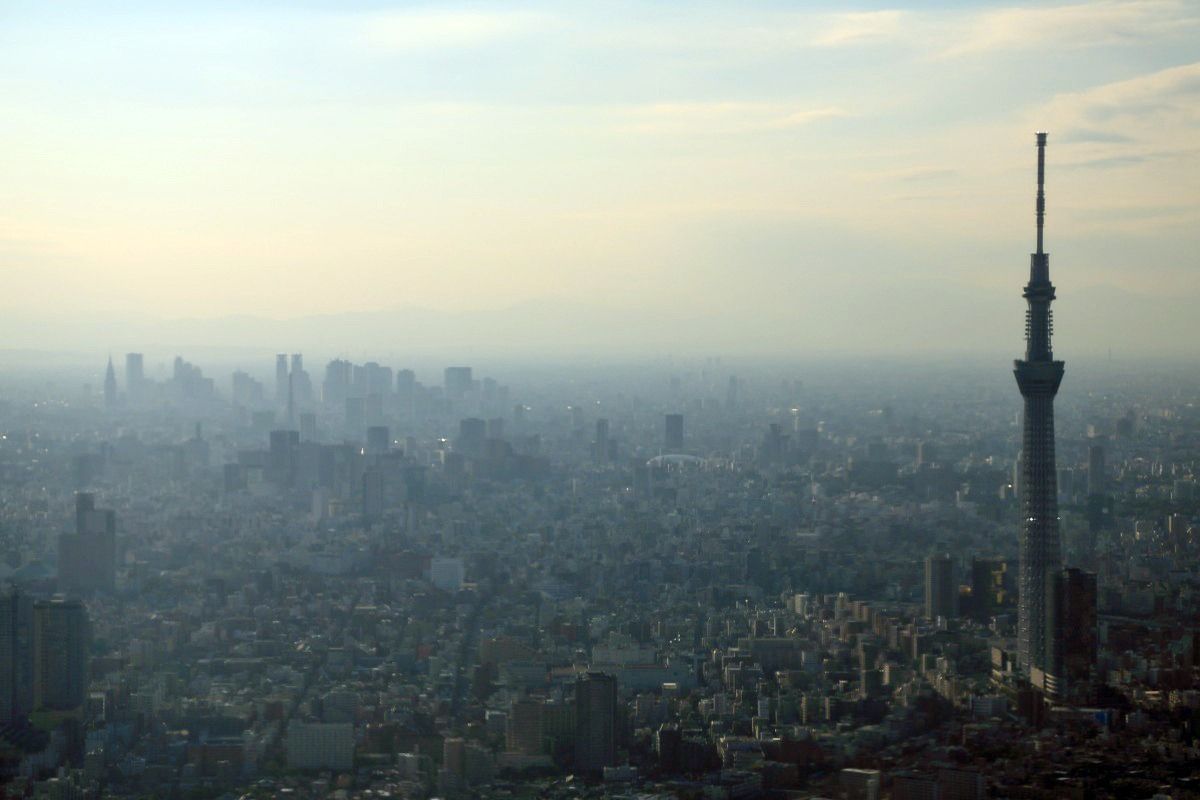 空撮 東京スカイツリーと新宿の超高層ビル群 12年11月3日 東京スカイツリー定点観測所