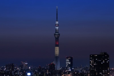 東京スカイツリー夜景「ベルギー国旗」