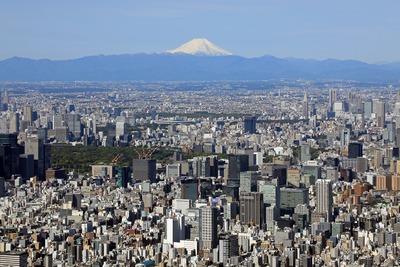 東京スカイツリーから見た富士山