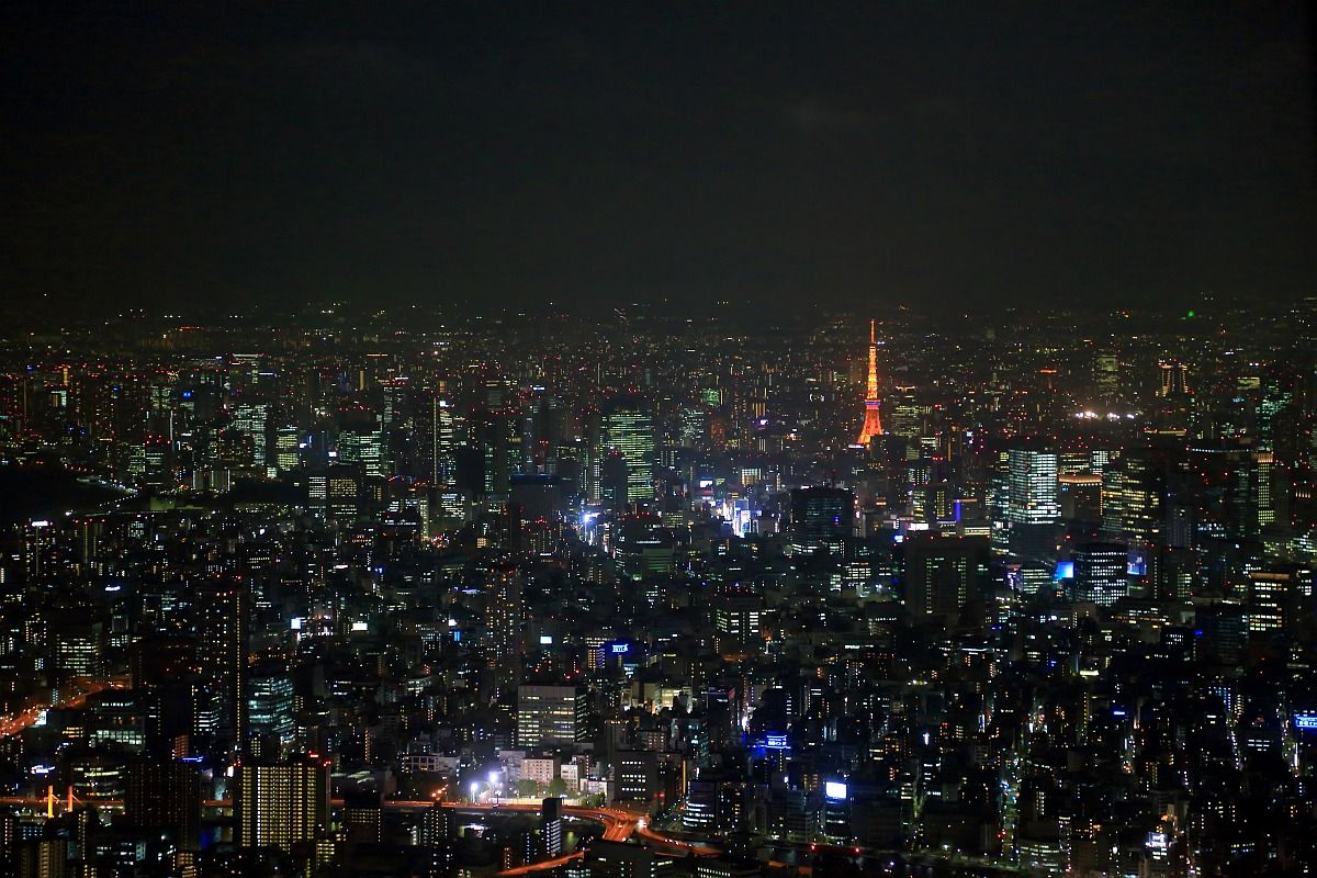 東京スカイツリーから東京タワー方面の夜景 12年6月7日 東京スカイツリー定点観測所