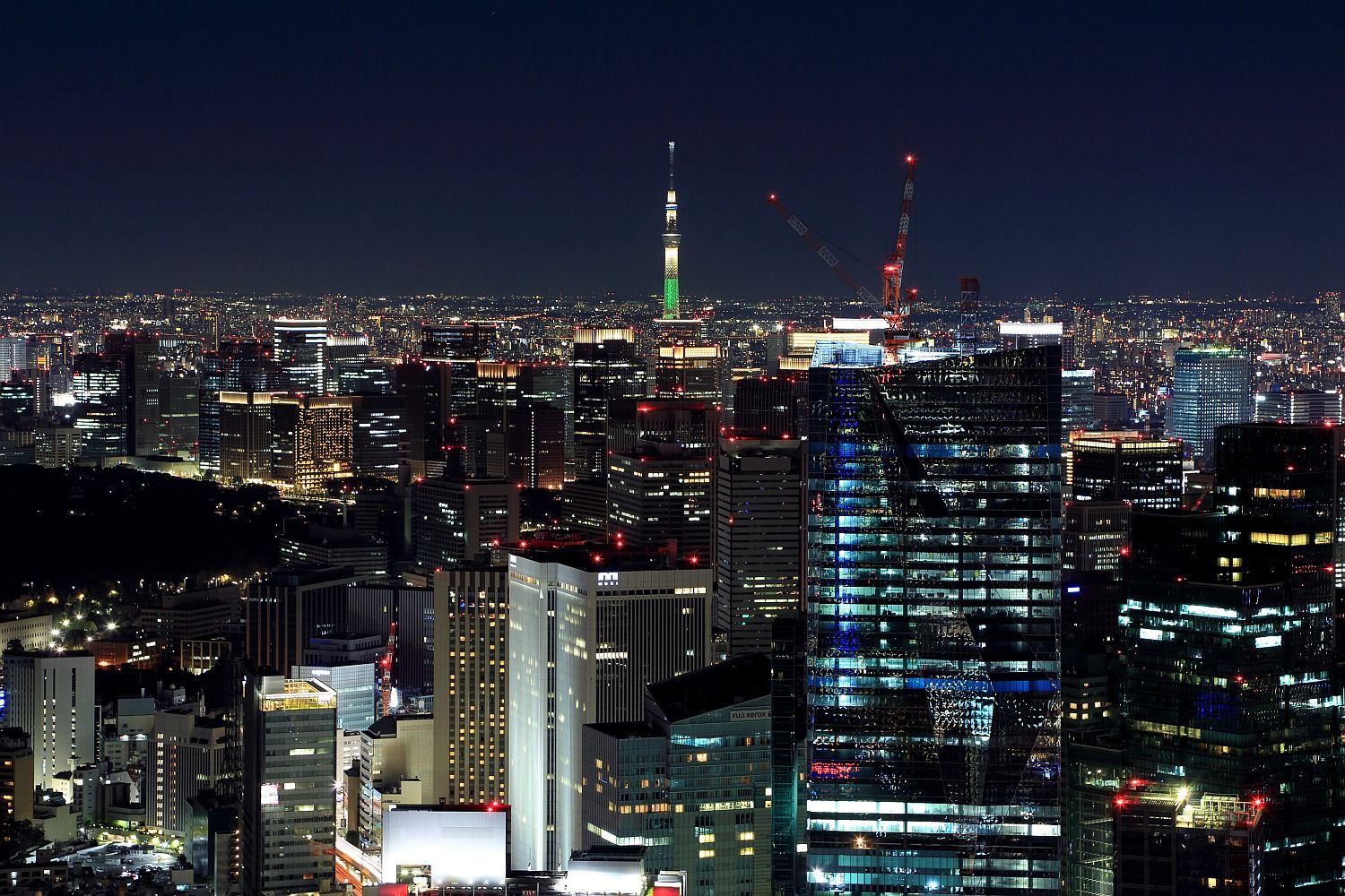 六本木ヒルズから撮影した東京スカイツリー夜景 15年12月19日 東京スカイツリー定点観測所