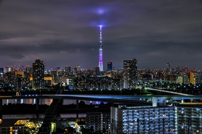 東京スカイツリー来場者5,000万人達成を記念した特別ライティング