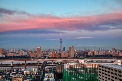 朝焼けと東京スカイツリー