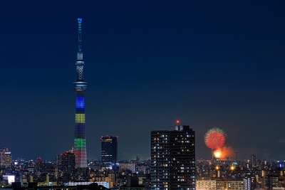 東京スカイツリーと花火大会