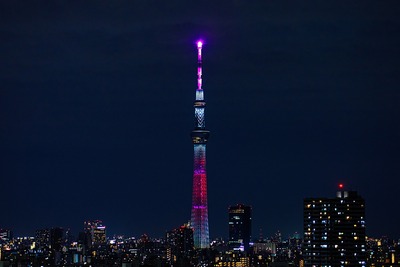 東京スカイツリー 試験点灯