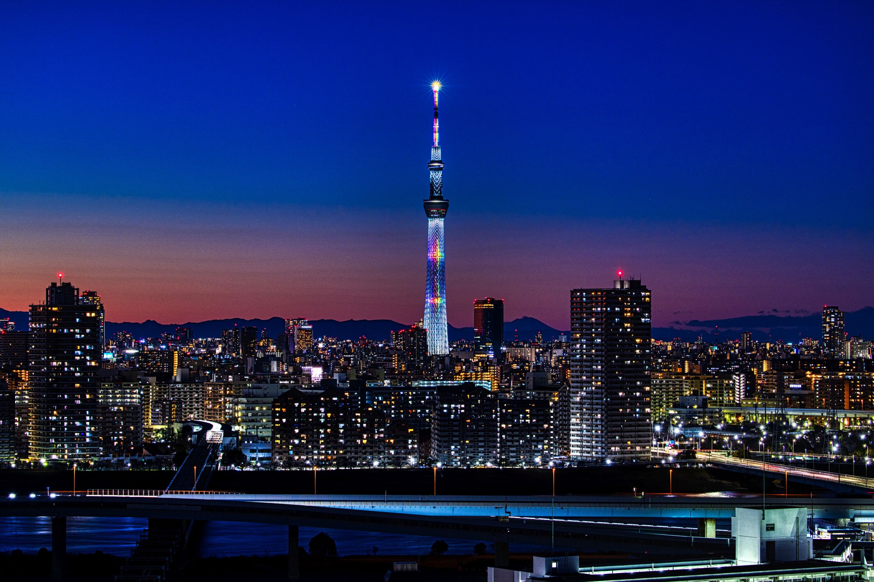 東京スカイツリー夕景 22年1月1日 東京スカイツリー定点観測所