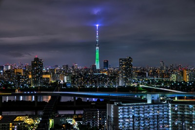 東京スカイツリー来場者5,000万人達成を記念した特別ライティング