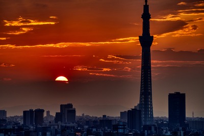 夕焼けと東京スカイツリー