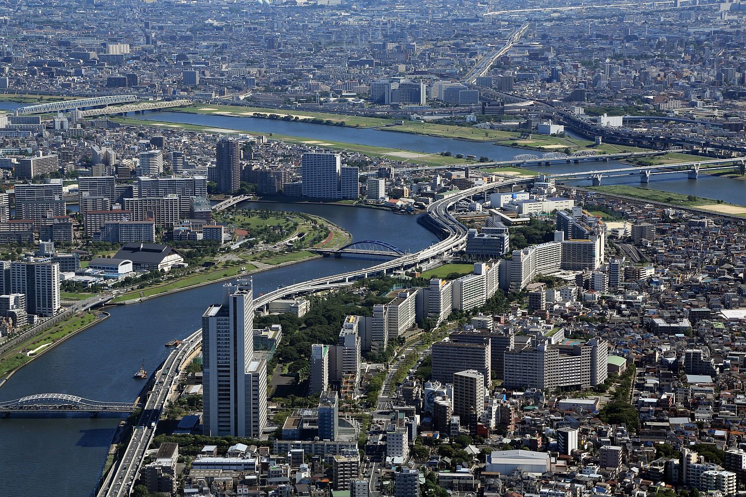 東京スカイツリーから見た都営白鬚東団地 東京スカイツリー定点観測所