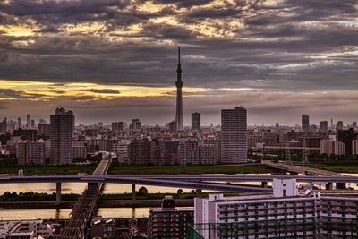 夕焼けと東京スカイツリー