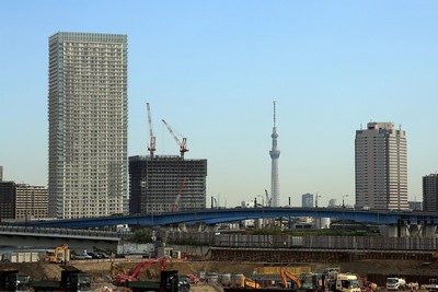 豊洲新市場と東京スカイツリー