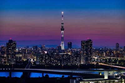 東京スカイツリーと夕焼け