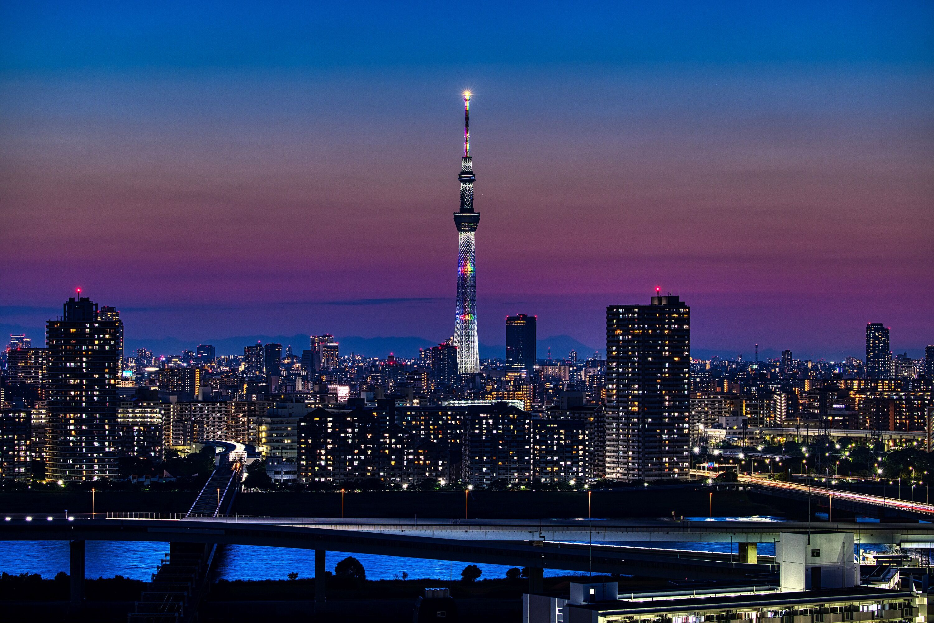 飛行機からの東京の夜 大東京絶景夜撮!!! 羽田空港離陸後の東京～横浜の夜景です