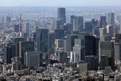 東京スカイツリーから見た麻布台ヒルズ方面の超高層ビル群