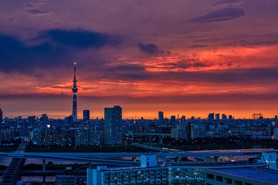 夕焼けと東京スカイツリー