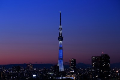 トワイライトタイムの東京スカイツリー夜景「冬粋」